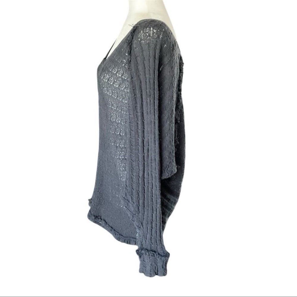 Free People We The Free Women's Gray Medium Thien's Hacci Long Sleeve Sweater​ - Picture 4 of 9